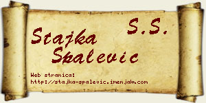 Stajka Spalević vizit kartica